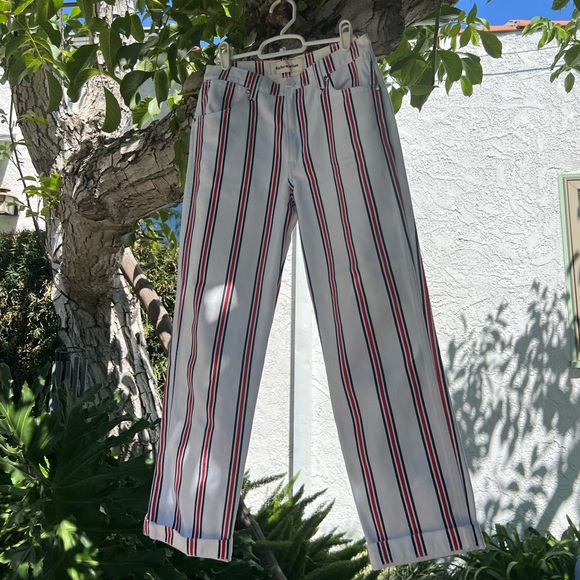 Reformation Roper Jeans in Red, White, Blue Grenada Stripes | Crop Denim | Sz 26 - Picture 6 of 14